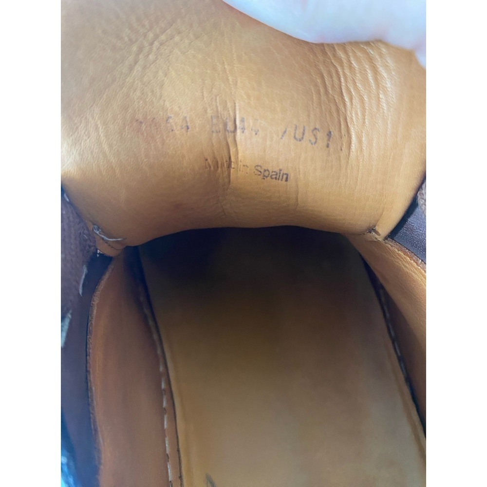 Magnanni Men's Amadeo Burnished Leather Low-Top Lace Up Sneakers Cognac Size 11 - Picture 9 of 11